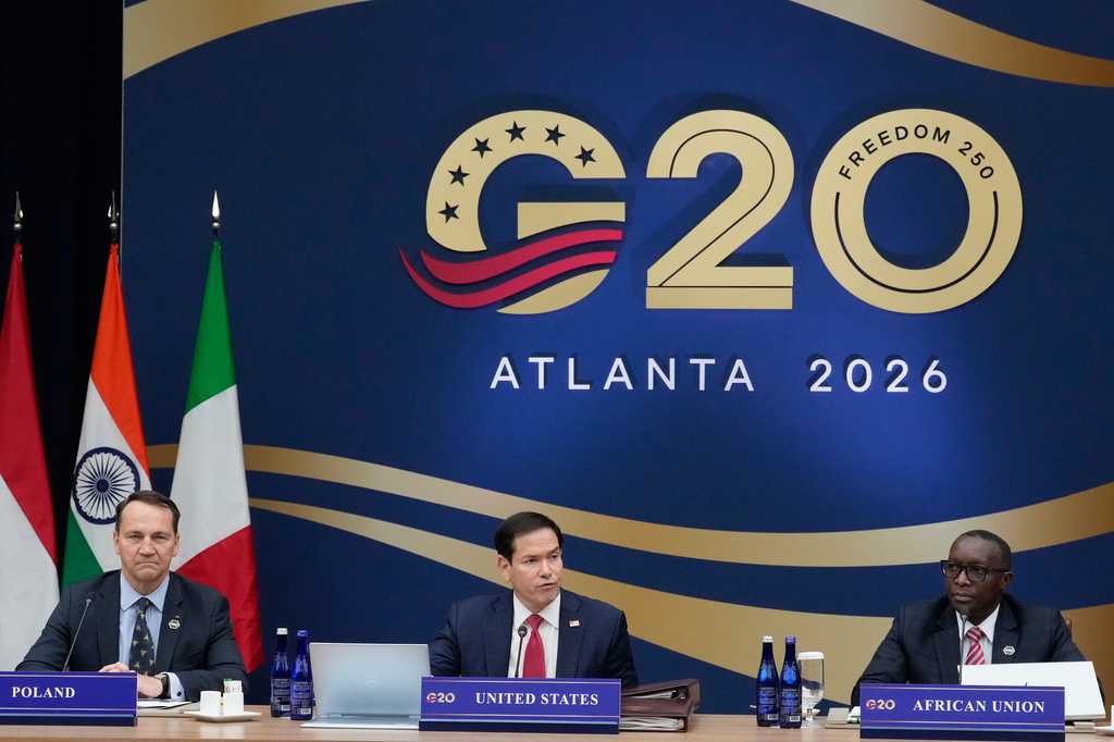 G20 summit in Atlanta with delegates gathered for discussions.